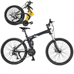 TONG Zusammenklappbare Mountainbike Off-Road Mountainbike, 26-Zoll-Folding stoßdämpfender Fahrrad mit Doppelscheibenbremse, männlich und weiblich Erwachsener Lady Bike, faltbar Commuter Bike - 27 Geschwindigkeit Gears / Gelb ZHANGKANG