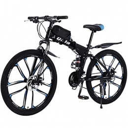 ZWHDS Fahrräder Robust 26 Zoll Mountainbike Kohlenstoff - Stahl MTB 26 Zoll Quick-Foldfahrrad für Erwachsene Mit fahrradtasche Kohlefaser Rahmen Mountainbike