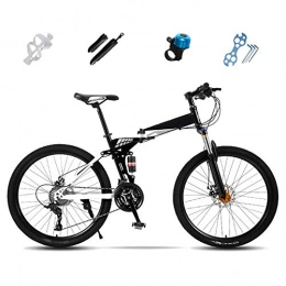 TONG Zusammenklappbare Mountainbike TONG Folding Mountain Bike, 27-Gang-Fully Fahrrad, 24 Zoll, 26 Zoll, Off-Road-Fahrrad, Unisex Faltbare Commuter Bike, Doppelscheibenbremse / weiß / 24 '' ZHANGKANG (Color : White, Size : 24'')