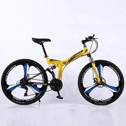 TOPYL Fahrräder TOPYL Hoch-kohlenstoffstahl Softtail MTB, Fahrrad Mit Front-aufhängung Verstellbarer Sitz, 24 Zoll Männer's Mountainbike Gelb 24", 27-Gang