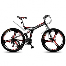 WND Fahrräder WND Mountainbike   Knife Folding   Doppelscheibenbremse Fahrrad   Geeignet für Erwachsene, schwarz rot, 27-Gang