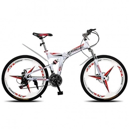 WND Fahrräder WND Mountainbike Speed   Folding Doppelscheibenbremse Fahrrad   Für Erwachsene geeignet, weiß rot, 30-Fach