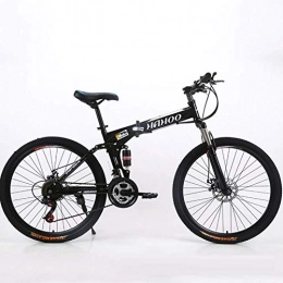 WYJBD Fahrräder WYJBD Faltbare Mountainbike 26 Zoll MTB Fahrrad-Doppelscheibenbremse mit Speichenrad Leichte 24 / 27 Beschleunigt Mountainbikes Fahrräder, Weiß, 24 (Color : Black, Size : 24)