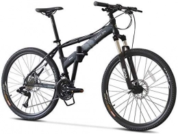 XIUYU Zusammenklappbare Mountainbike XIUYU Mountainbike-Bikes 26" 27 Speed-Hardtail Folding Aluminiumrahmen Anti-Rutsch-Fahrrad Kinder Erwachsene All Terrain, Blau (Color : Black)