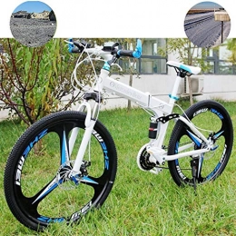 XNEQ Fahrräder XNEQ 26 Zoll 21 / 24 / 27 Geschwindigkeit Männer Und Frauen Faltbares Mountainbike, Doppelscheibenbremse, Student Geschenk Fahrräder, Weiß, 21