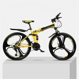 YQCH Zusammenklappbare Mountainbike YQCH Jugend- und Erwachsenen-Mountain-faltendes Mountainbike, Outload Mountainbike, Aluminium- und Stahlrahmen, 24-Geschwindigkeiten 24-Zoll, volles Suspension MTB-Bikes, Doppelscheibenbremsfahrräder