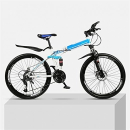 YQCH Zusammenklappbare Mountainbike YQCH Jugend- und Erwachsener-Gebirgs-faltendes Mountainbike, Outoad-Mountainbike, Aluminium- und Stahlrahmen, 27 Geschwindigkeiten 24-Zoll, volles Suspension MTB-Bikes, Doppelscheibenbremsfahrräder