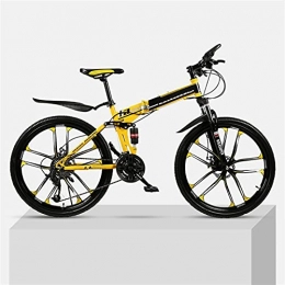 YQCH Zusammenklappbare Mountainbike YQCH Jugend- und Erwachsener Gebirgs-faltendes Mountainbike, Outoad-Mountainbike, Aluminium- und Stahlrahmen, 30 Geschwindigkeiten 26 Zoll, volles Suspension MTB-Bikes, Doppelscheibenbremsfahrräder