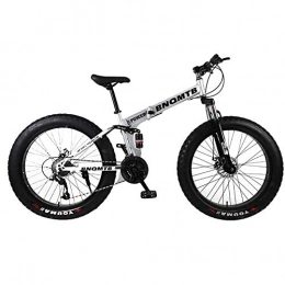 ZXYMUU Fahrräder ZXYMUU 24 Zoll Fatbike, Faltbar Doppel Suspendiertes Mountainbike, Mechanischen Scheibenbremsen Und 27 Gang Antrieb Zum Radfahren Im Freien, Gelb