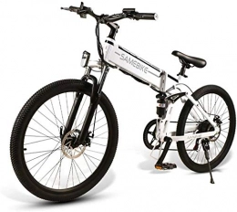 Fangfang Fahrräder Elektrofahrrad, Elektro-Bike for Erwachsene 26" Folding E-Bike, E-MTB, E-Mountainbike 48V 10.4Ah 350W Mountainbike 21-Level-Shift-Assisted, Fahrrad (Color : 4.8V / 10.4Ah / White)