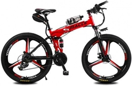 Fangfang Fahrräder Elektrofahrrad, Elektro-Fahrrad-Lithium-Batterie Folding Mountain Bike Adult einzelnes Rad Wasserflasche beweglich und bequem Macht, Rot, Ausdauer 20km6.8A, Fahrrad