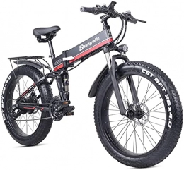 haowahah Zusammenklappbares elektrisches Mountainbike Haowahah Shengmilo Elektrofahrrad MX01, zusammenklappbares E-Bike, 10, 2 cm Fat Tire Mountain, Shimano 21-Gang, 3 Fahrmodi, mit 48 V / 12, 8 Ah herausnehmbarem Lithium-Akku (rot, eine Batterie)