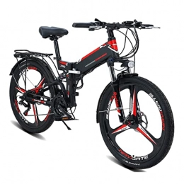 LIU Zusammenklappbares elektrisches Mountainbike liu Faltbares Elektrofahrrad 48V Lithium-Batterie Hilfs-Elektro-Mountainbike 26 Zoll Fahrrad Multi-Mode E-Bike Männer / Frauen (Farbe : Schwarz, Number of speeds : 21)