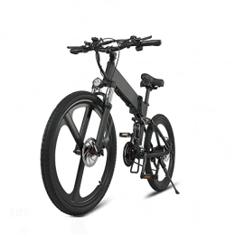 LIU Zusammenklappbares elektrisches Mountainbike liu Faltbares Elektrofahrrad mit 500W Motor 48V 12.8AH Abnehmbare Lithiumbatterie, 26 * 1, 95 Zoll Reifen Elektrofahrrad, Ebike für Erwachsene (Farbe : Schwarz)