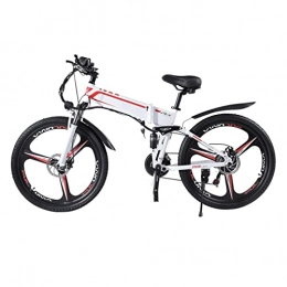 LIU Zusammenklappbares elektrisches Mountainbike liu X- 3 Elektrofahrrad für Erwachsene Faltbare 250W / 1000W 48V Lithiumbatterie Mountainbike Elektrofahrrad 26 Zoll E Bike (Farbe : White, Größe : 250W Motor)