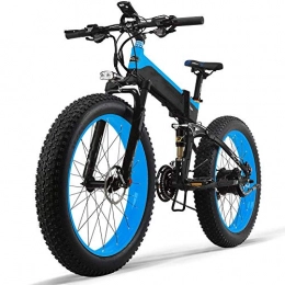 LZMXMYS Fahrräder LZMXMYS Elektrisches Fahrrad, Elektro-Mountainbike-1000W 26inch Fat Tire E-Bike 27 Beschleunigt Strand Mens Sport Bike for Erwachsene 48V 13AH Lithium-Batterie Folding Elektro-Fahrrad (Color : Blue)