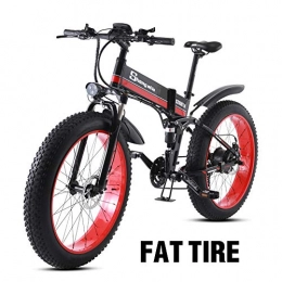 Sheng mi lo Zusammenklappbares elektrisches Mountainbike sheng milo 1000W elektrisches Fahrrad, faltendes Mountainbike, Fetter Reifen Ebike, 48V 13AH (Rot)