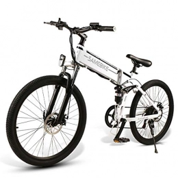 Tazzaka Fahrräder Tazzaka Elektrofahrrad Klapprad Ebike Mountainbike 26 Zoll mit 48V Lithium-Akku mit Beleuchtung, 500 W Motor 30 km / h E-MTB Shimano 21-Gang Scheibenbremse LCD-Messgerät E-Mountainbike für Herren Damen