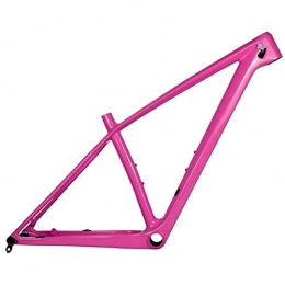 HNXCBH Parti di ricambio HNXCBH Frameset Carbonio Mountain Bike Telaio 148 * 12mm Telaio in Carbonio MTB della Bicicletta 31, 6 Millimetri reggisella 15 / 17 / 19" (Color : Pink Color, Size : 19inch Matte)