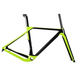 PPLAS Cornici per Mountain Bike PPLAS Telaio di Ghiaia di Carbonio Thru Axle Disc Brake Road Cyclocross Bike Frame Compatibile con Ruote 700C e 27.5 (Color : Light Yellow, Size : 54cm)