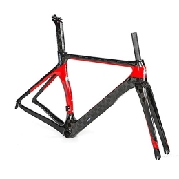 QDY Parti di ricambio QDY-700C Telaio per Mountain Bike in Fibra di Carbonio Ultraleggero MTB, Nero Rosso