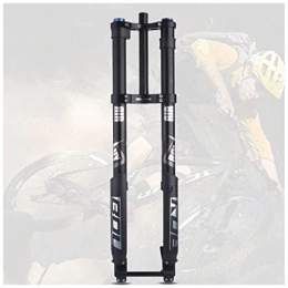 QHIYRZE Forcelle per mountain bike 26 / 27.5 / 29 Discesa Libera Mountain Bike Forcella Con Sospensione Ad Aria Corsa 160Mm Doppia Spalla Forcella Rovesciata Asse Passante Alimentazione 15x110Mm Dritta / conica ( Color : Black Straight )