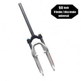 AIFCX Parti di ricambio AIFCX 20 Pollici Bike Suspension Fork 1-1 / 8 '' 28, 6 Mm Lega di Alluminio MTB Pneumatico Ammortizzatore V Brake Viaggi 100 Millimetri 1960 G, Silver-20 inch