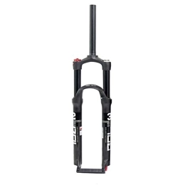 aiNPCde Forcelle per mountain bike aiNPCde 26 / 27.5 / 29 Pollici Mountain Bike smorzando Forcella Anteriore, Alluminio Lega Dritta Tubo a Forcella Nero / Rosso (Color : Black Straight Manual Lockout, Size : 26)