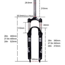FANGXUEPING Forcelle per mountain bike FANGXUEPING MTB Fork Supention 26 '' 27.5 '' 29 icicletta Precarico Regola QR Mountain Bike Forcelle Ammortizzate Alluminio 100mm Corsa 1-1 / 8 27.5 topcap