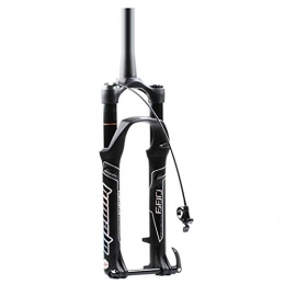 JIE KE Forcelle per mountain bike Forcella ammortizzata anteriore Fat Tire Bike Fork 26 27.5 29 pollice MTB Bicicletta Bicycle Aer Sospensione Asse Asse Asse Cono Tubo Telecomando Viaggio 125mm ABS Lock Disco Brak Ultralight Gas Shock