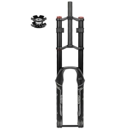 HerfsT Parti di ricambio Forcella Ammortizzata Bici 26 27, 5 29 Pollici MTB Forcella Ammortizzata Bici Mountain Bike Forcelle Anteriori 1-1 / 8" Lega di Alluminio di Magnesio Perno Passante Corsa 15 * 100mm Regolazione Smorzame