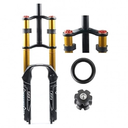 AWJ Forcelle per mountain bike Forcella Ammortizzata Bici 26 / 27.5 / 29 Pollici per Mountain Bike Aria Doppia Spalla Discesa Discesa in Corda Doppia Ammortizzatore Viaggio 130mm Smorzamento Freno a Disco QR MTB / AM / FR