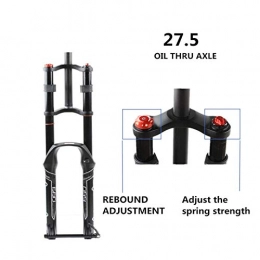 Ywzhushengmaoyi Forcelle per mountain bike Forcella della mountain bike 26 / 27.5 / 29 / 29ER Doppia spalla a spalla Air Smorzamento dell'olio per la sospensione del freno del disco Accessorio della bicicletta della forcella Forchetta anterior