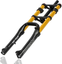 JKAVMPPT Forcelle per mountain bike Forcella Fat Bike da 20 pollici 4.0 Pneumatico MTB Forcella ammortizzata ad aria 1 1 / 8 tubo dritto Regolazione estensione QR Corsa freno a disco 9 mm Forcella anteriore mountain bike 110 mm Blocco man