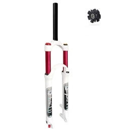 MabsSi Parti di ricambio Forcelle Anteriori Freno Disco Leggero per Mountain Bike 26 27, 5 29 Pollici Bianco 140 Mm Corsa 32 Mm Camera D'aria Rossa, Forcella Ammortizzata Mtb per Biciclet(Size:26", Color:BLOCCO MANUALE DIRITTO)