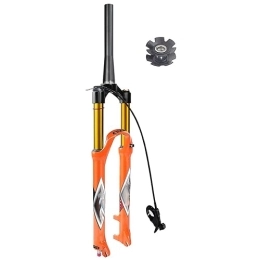 MabsSi Parti di ricambio Forcelle Anteriori Ultraleggere Per Mountain Bike Xc26 27, 5 29 Forcella A Sospensione Pneumatica Mtb Arancione, Regolazione Dell'Estensione Tubo Dritto / (Size:26 INCH, Color:BLOCCO REMOTO RASTREMATO)