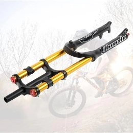 JAMJII Forcelle per mountain bike JAMJII Forcella Ammortizzata per Mountain Bike da Discesa Forcella MTB da Viaggio Forcella Pneumatica da 130 Mm Regolazione del Ritorno Forcella Anteriore Diritta A Doppia Spalla con Blocco, 29inch