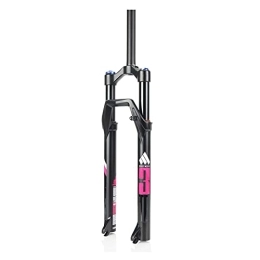 LIZCG Parti di ricambio LIZCG Forcella Anteriore per Mountain Bike Ultraleggera Travel 100mm Ammortizzatore Ammortizzatore Forcella Anteriore Anti-ruggine MTB SUS Forcella 27, 5 Pollici, Black+ Pink, 27.5 in Straight