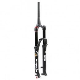 LvTu Forcelle per mountain bike LvTu Lega di Magnesio Bicicletta Forcella Ammortizzata MTB 26 / 27, 5 / 29 Pollici, 160 mm Viaggio Mountain Bike Forcella Pneumatica Bici - Nero (Color : Tapered Manual Lockout, Size : 27.5 inch)