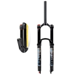 LvTu Forcelle per mountain bike LvTu Mountain Bike Forcella Ammortizzata MTB 26 / 27, 5 / 29 Pollici 160mm Viaggio Bicicletta Anteriore Ultraleggero Forcelle Pneumatiche for Ciclismo in Discesa - Nero (Color : Straight Manual lockou