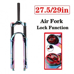 MIYUEZ Parti di ricambio MIYUEZ Forcella Ammortizzata 27.5 29 inch Leggero Aluminum Alloy MTB Forcella Forcella di Sospensione Mountain Bike Bicicletta Viaggio:120 Mm Placcatura Sottovuoto Colorata, 27.5