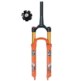 FukkeR Forcelle per mountain bike Mountain Bike Forcella Anteriore 1-1 / 2'' Canotto Conico Forchetta Sospensione Pneumatica Bici MTB Biciclette 26 27.5 29 Viaggio 120mm ASSE QR 100×9 (Color : Orange Manual, Size : 26inch)