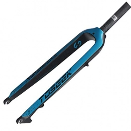 Mountain Bike Forcelle per mountain bike Mountain Bike TOSEEK Suspension Forcella Anteriore, Matt Vernice, 26 / 27.5 / 29 Pollici in Fibra di Carbonio Tubo Diritto Rigida Forcella Anteriore (Blu) (Size : 29")