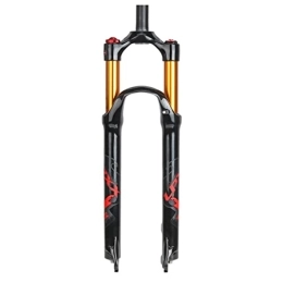 SHKJ Parti di ricambio MTB Forks Mountain Bike Fork 26 27.5 29 Pollice QR 9mm MTB Forcella di Sospensione Aria, Viaggio 100mm Tubo Dritto / Conico Blocco Manuale (Color : Red Straight Tube, Size : 27.5inch)