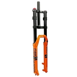 QHY Forcelle per mountain bike QHY Forcella Ammortizzata Ad Aria MTB, Mountain Bike Forcella Anteriore Ammortizzatore per Bicicletta, Corsa 150mm 9mmQR, Straight Hand (Color : Gloss Orange Spring, Size : 27.5in)