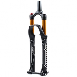 QIANGU Forcelle per mountain bike QIANGU 27, 5 / 29 Pollici Mountain Fork Tutto in Lega Alluminio Air Forks Forcella Ammortizzata Corsa 100 MM con Albero Botte Tubo Conico Nero (Color : 27.5 Inches, Size : Shoulder Control)