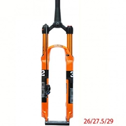 QXFJ Parti di ricambio QXFJ 26 / 27.5 / 29 Pollici Forcella per Bicicletta, MTB Forcella Corsa 100mm / Albero 9X100MM / Tubo Interno Lucidato in Lega di Alluminio / Controllo della Linea del Cono / Arancione