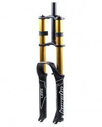 YBN Parti di ricambio YBN 26 / 27.5 / 29 Pollici MTB Bicicletta Forcella Sospensione Doppia Spalla Downhill Ammortizzatore Smorzamento Regolabile Bicicletta Air Fork, d'oro, 27.5 Inches