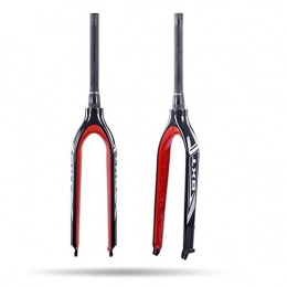 YXYNB Forcelle per mountain bike YXYNB Forcella Ammortizzata Mountain Bike Forcella Anteriore Fibra di Carbonio Bicicletta Forcella Dura Discesa Anteriore Forcella Mountain Disc Brake Tube 26 / 27.5 / 29er, Red-26inch, Red,