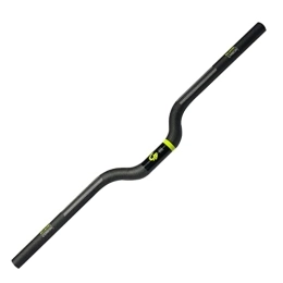 CLKPEN Parti di ricambio CLKPEN Mountain Bike Manubrio in Carbonio Riser 25.4mm Fibra di Carbonio MTB Manubrio Leggero Riser Bars 3K Matte, Verde, 25.4 * 740mm